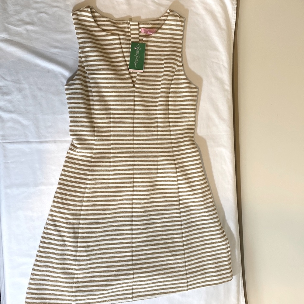 NWT Lilly Pulitzer Brielle in Cameo White Ribbed Fit & Flare Dress